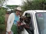 Mayling, Monty and driver at Kenyan elephant orphanage