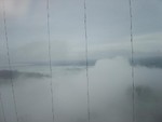 It was cloudy as we went up in the glass elevator.